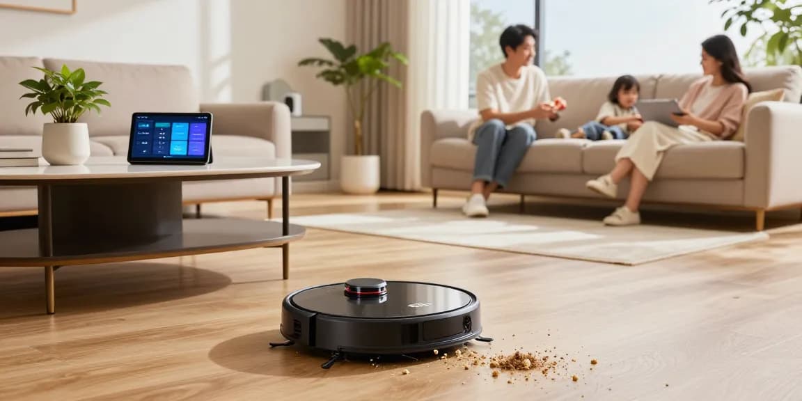 Best robot vacuum 2026 effortlessly cleaning a stylish living room, highlighting modern home convenience and design.