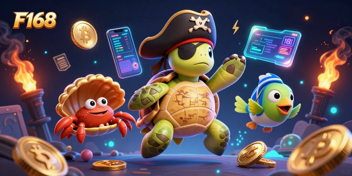 Experience thrilling gameplay at F168 with vibrant pirate-themed characters and crypto elements in action.