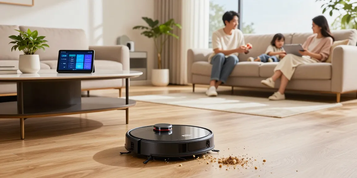 Best robot vacuum 2026 effortlessly cleaning a stylish living room, highlighting modern home convenience and design.