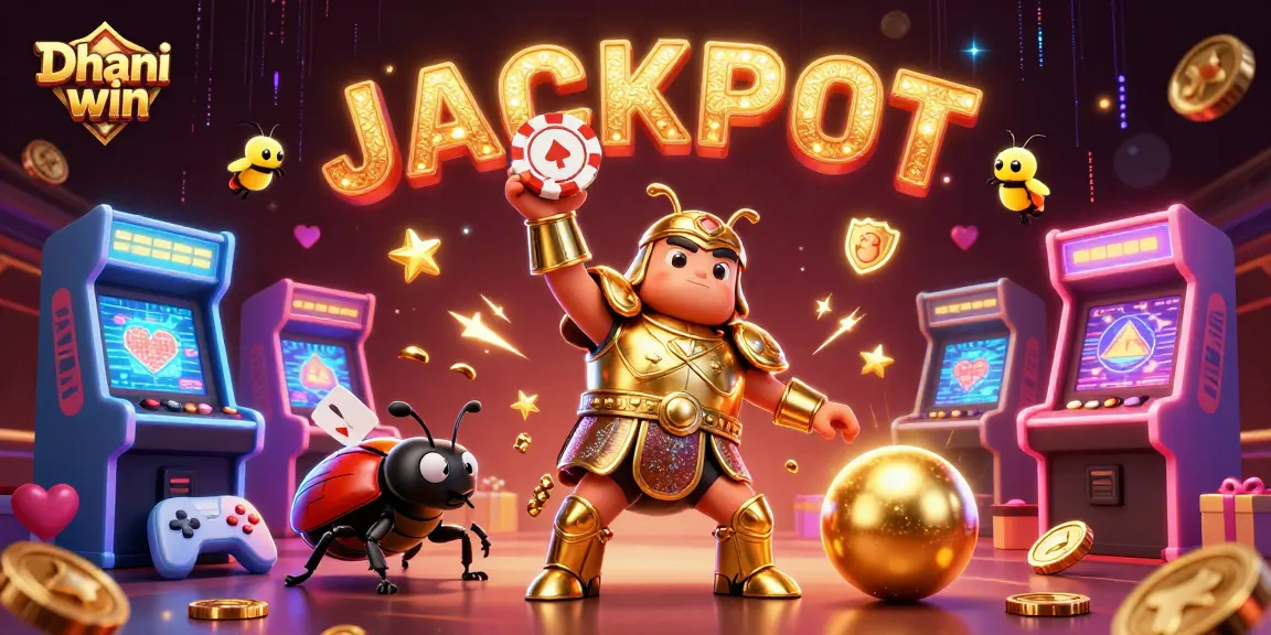 Play thrilling games on Dhani win with our vibrant 3D illustration showcasing a victory celebration.