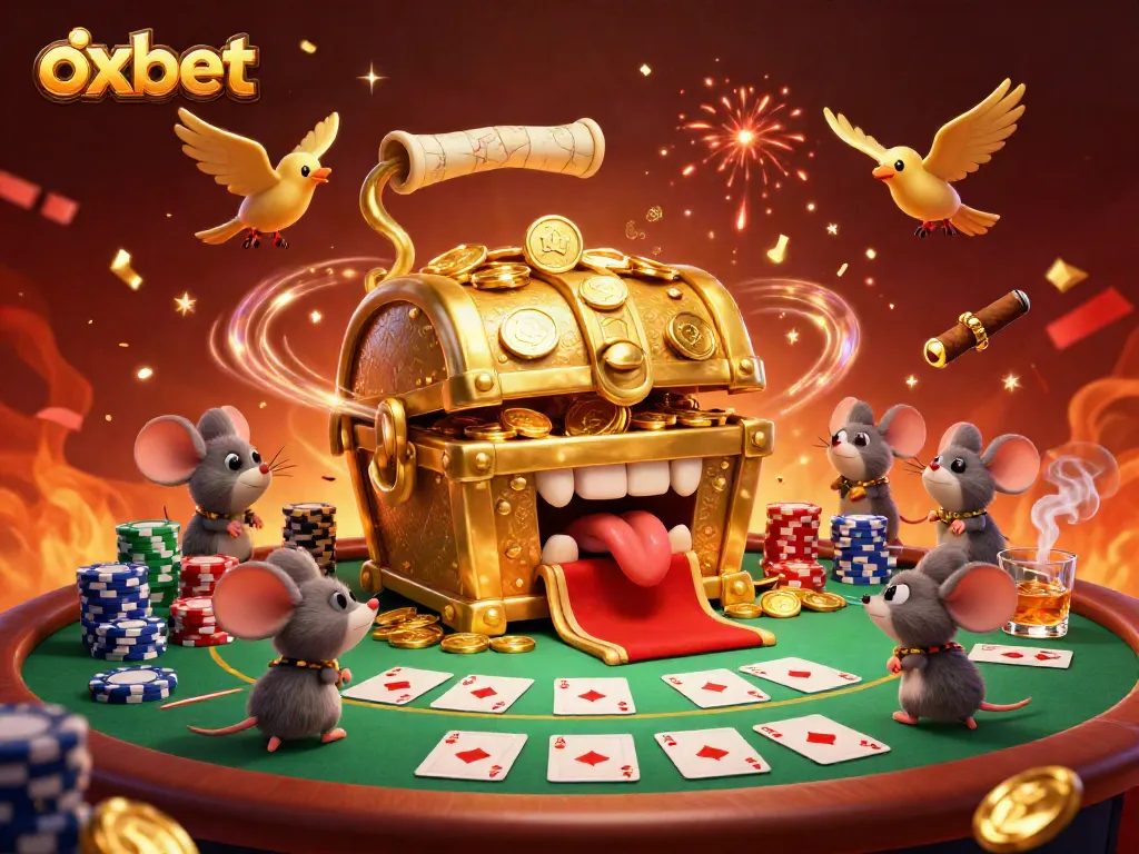 Experience the thrill of Oxbet with engaging casino elements and lively characters.