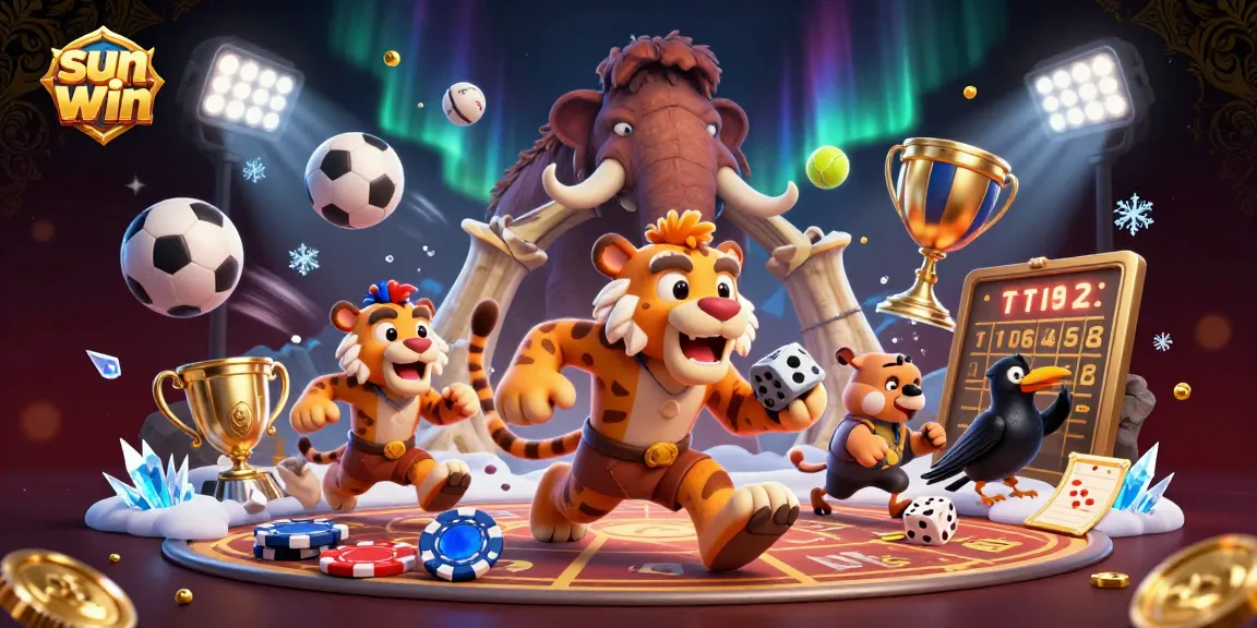 Experience thrilling gameplay at sun win with a dynamic casino scene filled with excitement and energy.