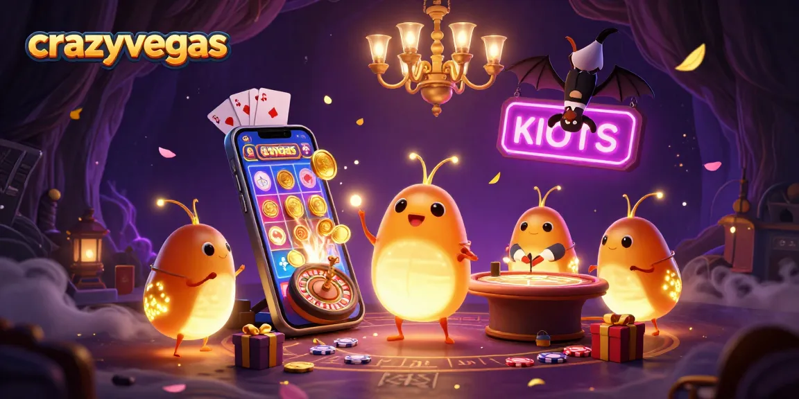 Experience crazyvegas casino excitement with glowing glowworms, a bat dealer, and lively game elements.