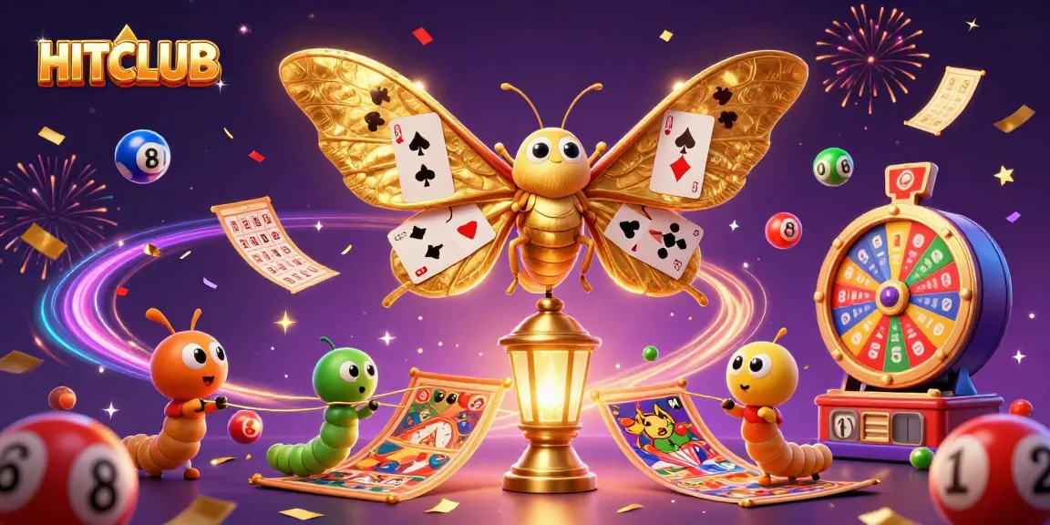 Experience HITCLUB's vibrant casino world with colorful lottery elements and a magical atmosphere.
