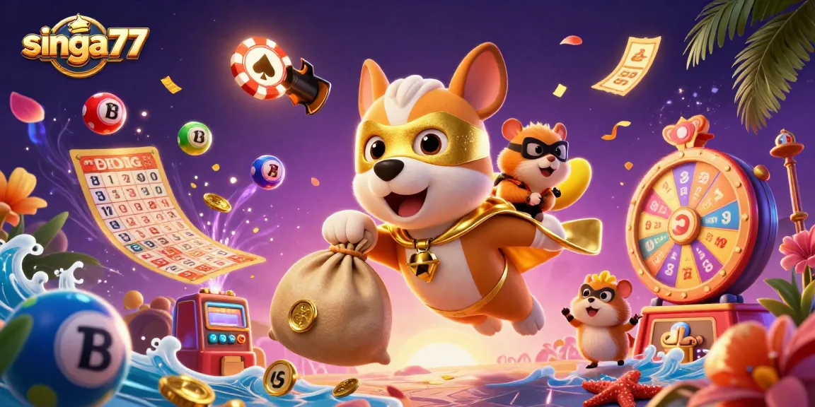 Singa77 engages players with a thrilling 3D casino experience featuring captivating elements.