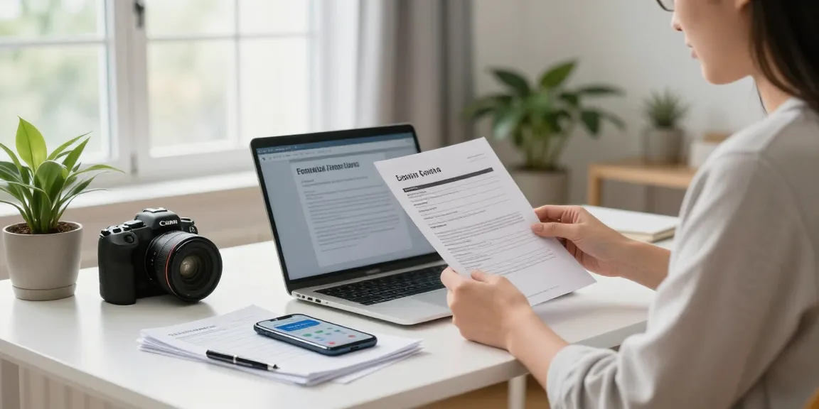 Individual reviewing loan applications in a bright home office, learn more about quick financial solutions.