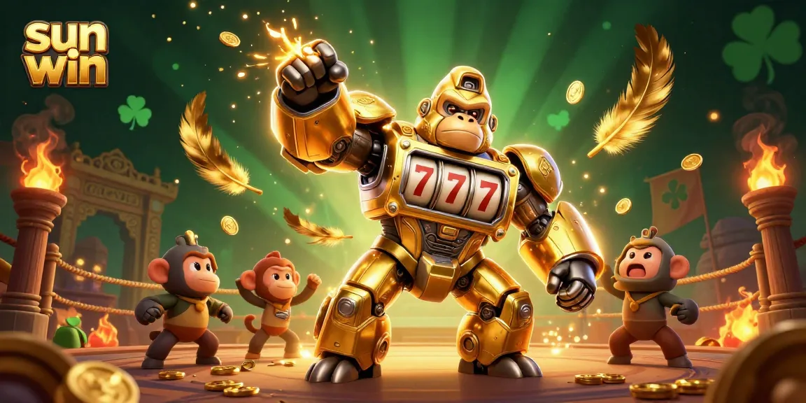 Join the action at sun win with dynamic slots and colorful gaming elements in this 3D illustration.